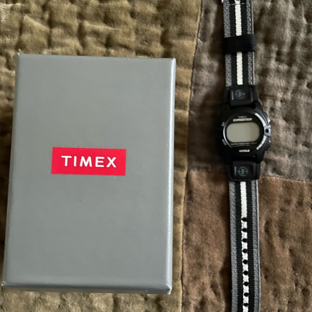 Timex Expedition Black and White Digital Sports Watch Used